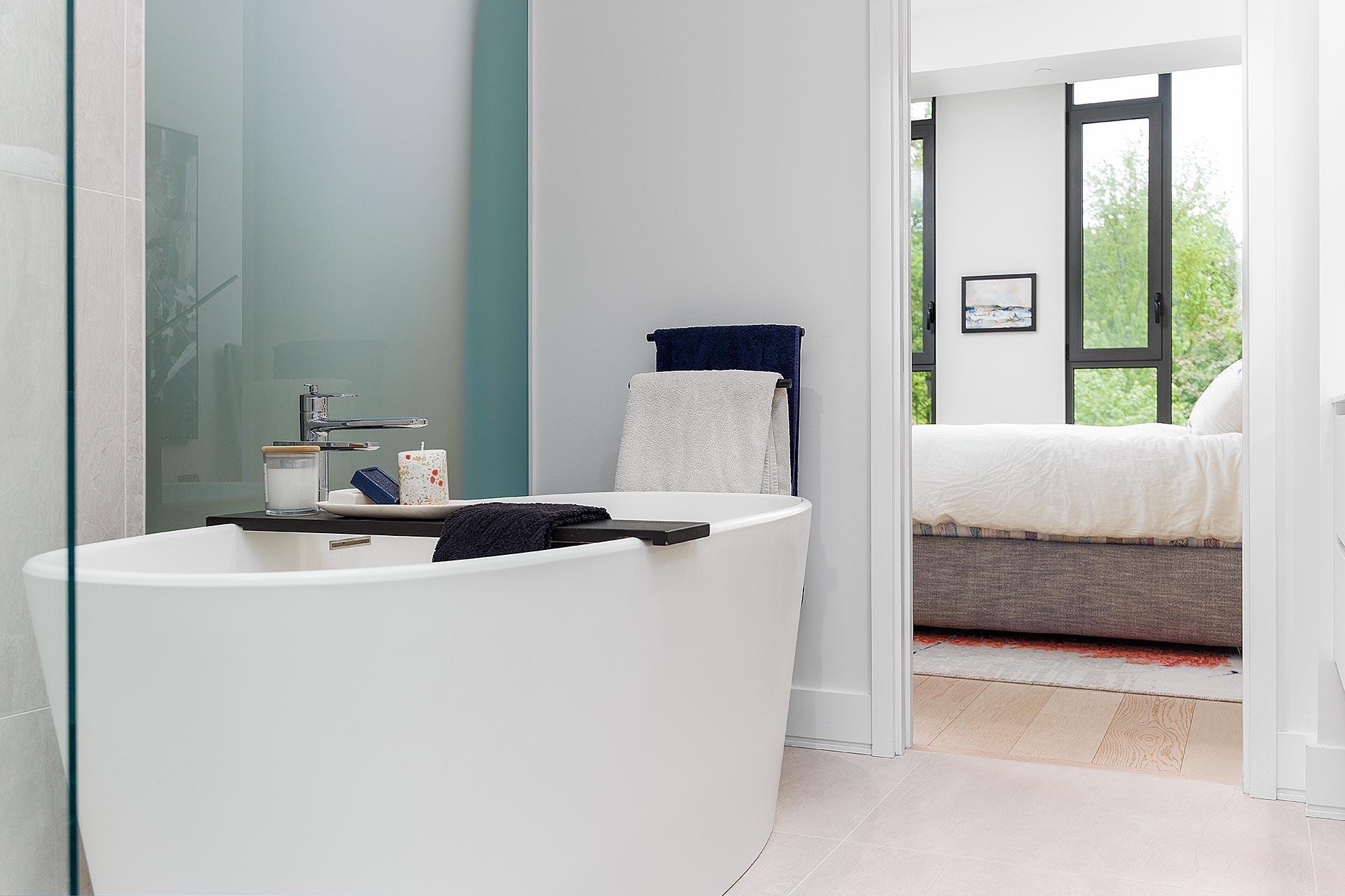 Salle de bain élégante d'une propriété à Montréal – photographie immobilière